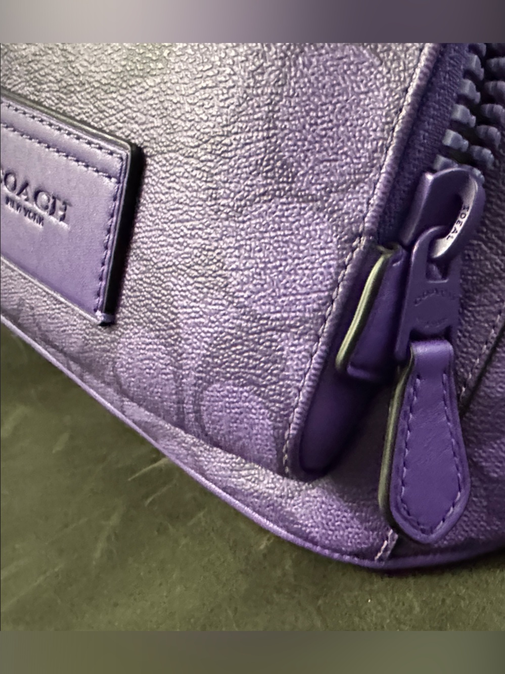 Coach Purple Signature Canvas and Leather Belt Bag - Picture 4 of 14